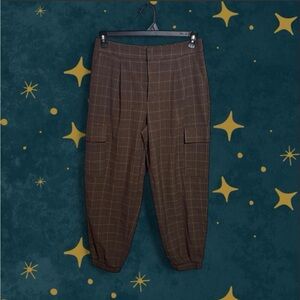 a new day Brown Plaid Cargo Jogger Pants